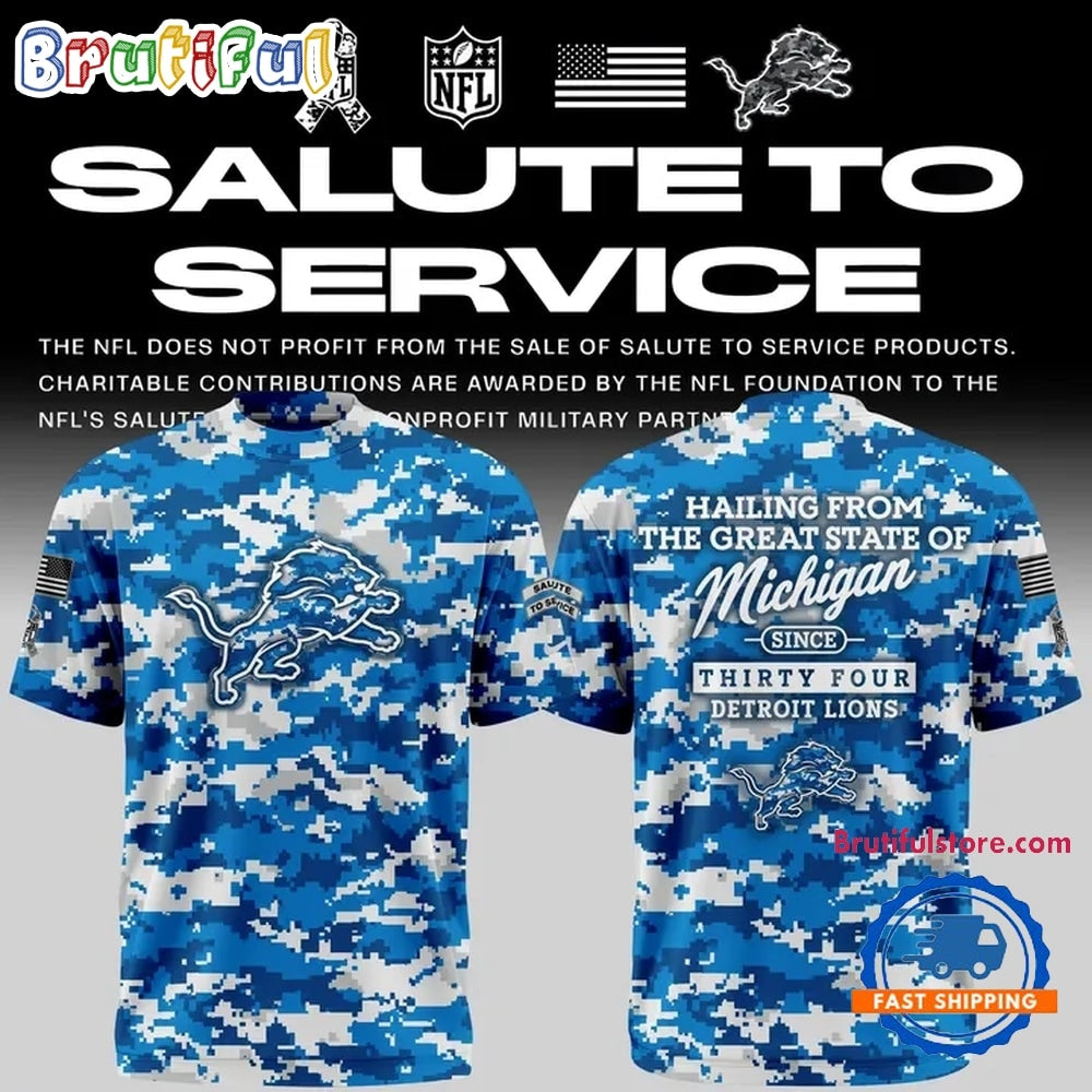 Exclusive Version Detroit Lions Salute to Service T Shirt 2026
