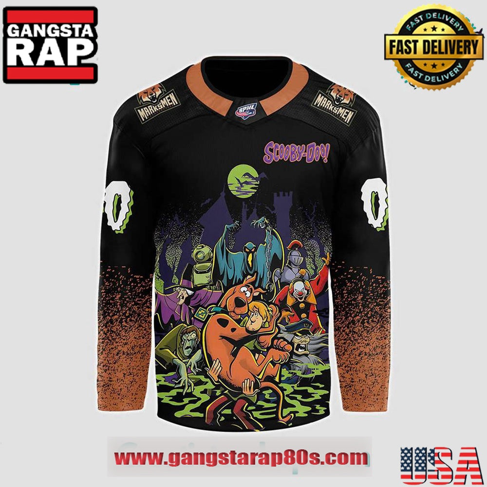 Fayetteville Marksmen x Scooby-Doo Night 2025 Custom Hockey Jersey