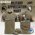 Fayetteville Woodpeckers Military Appreciation Night 2025 T Shirt