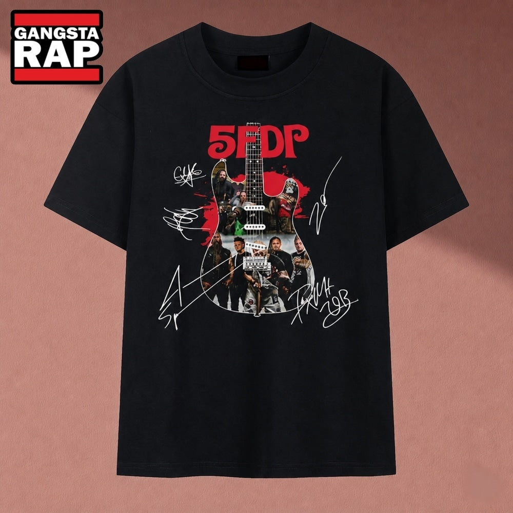 Five Finger Death Punch 5FDP Guitar Photo Collage T Shirt, Music 2D Shirt