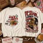Five Guys Real Flavor Burger Fries Off-White T-Shirt
