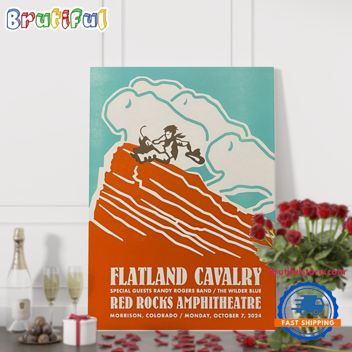 Flatland Cavalry Oct 7 2024 Red Rocks Amphitheatre Morrison CO Wall Art Poster Canvas