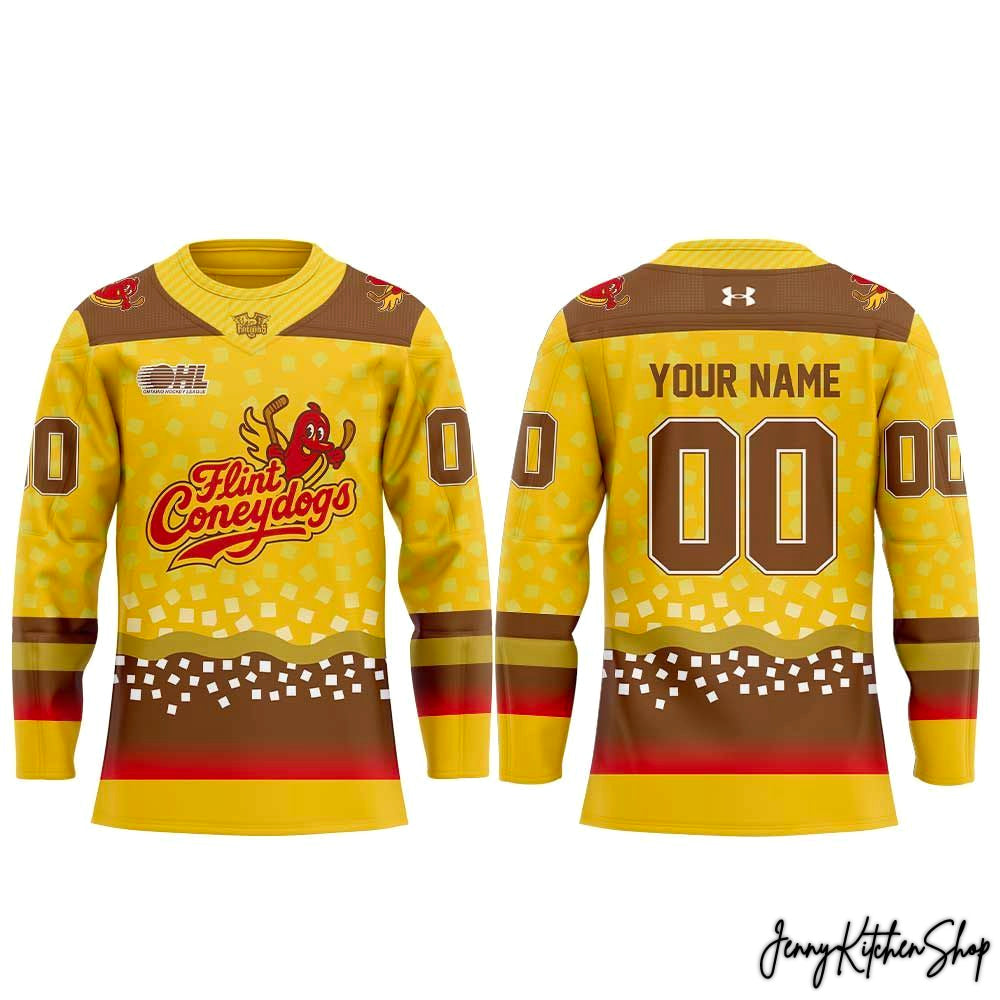Flint Firebirds Coneydogs 2026 New Uniform Hockey Jersey