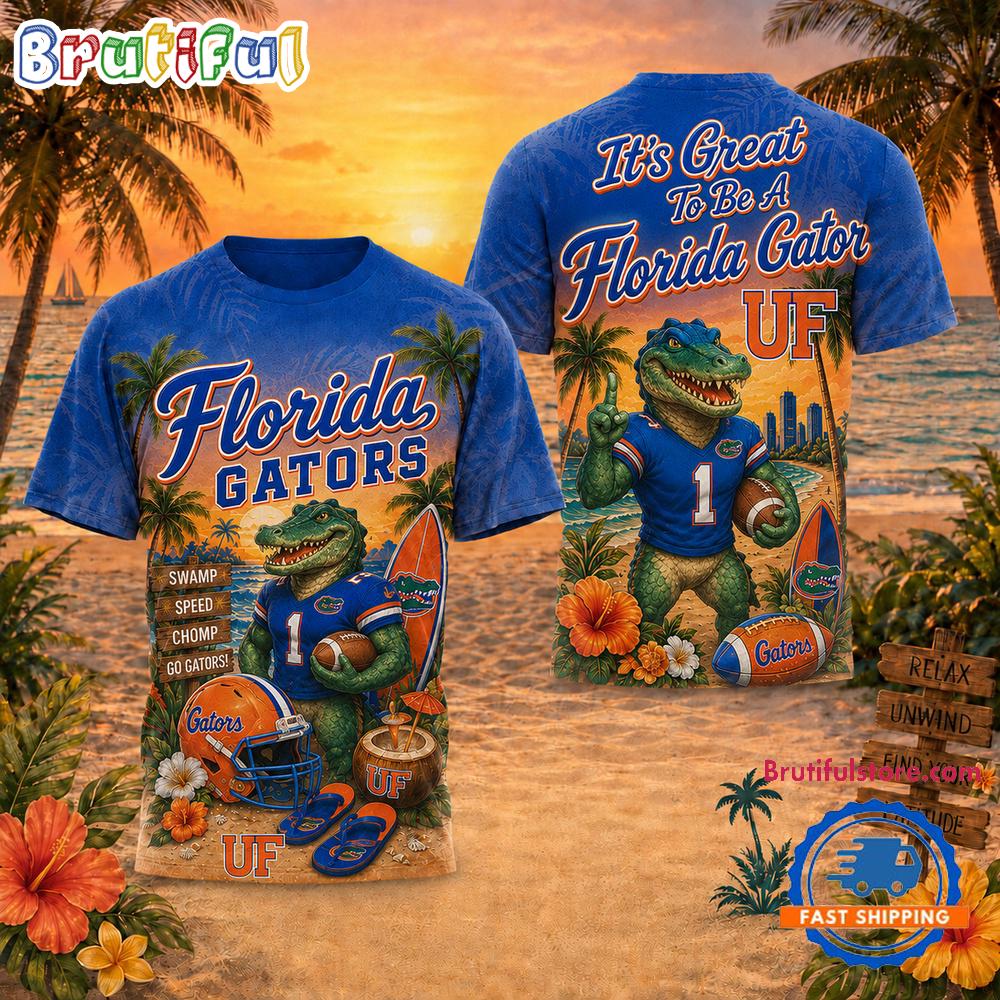 Florida Gators NCAA Mascot Beach Vibes Sports Limited Edition 3D Shirt