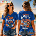 Florida Gators NCAA Sunset and Beach Vibes V neck T Shirt