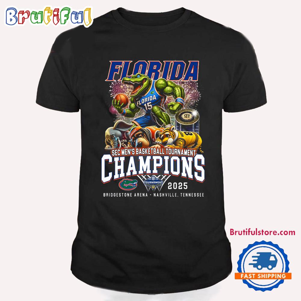 Florida Gators Sec Men’s Basketball Tournament Champions 2025 New T Shirt