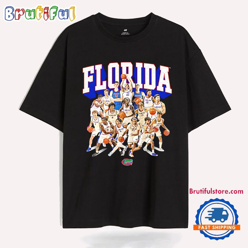 Florida Men’s Basketball Team Collage NCAA 2025 T Shirt