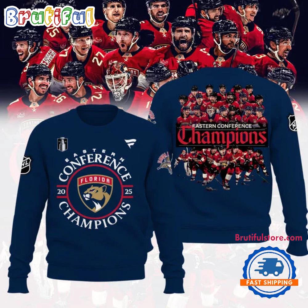 FLORIDA PANTHERS 2025 Eastern Conference Champions Team Player Hoodie T-Shirt