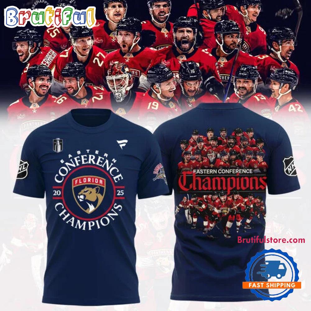 FLORIDA PANTHERS 2025 Eastern Conference Champions Team Player Hoodie T-Shirt