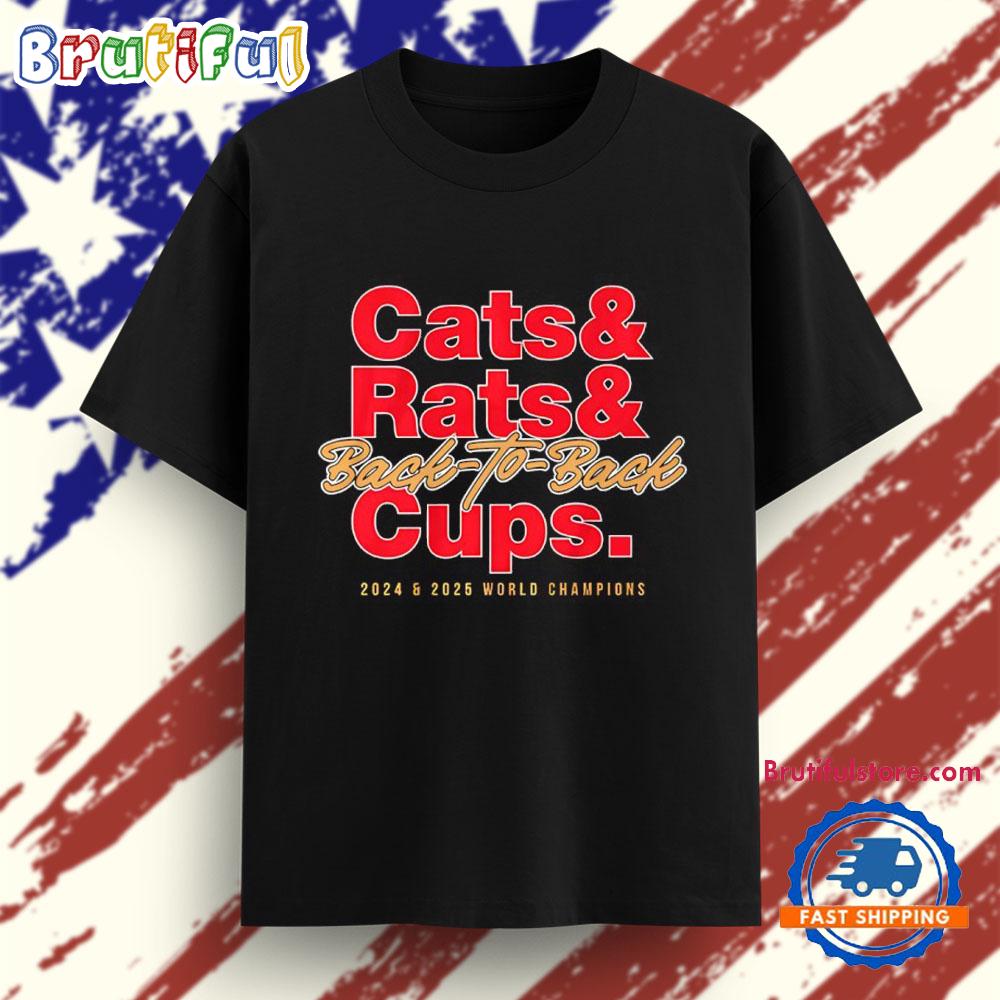 Florida Panthers Cats and Rats and Cups Back-to-Back 2025 and 2025 World Champions T Shirt