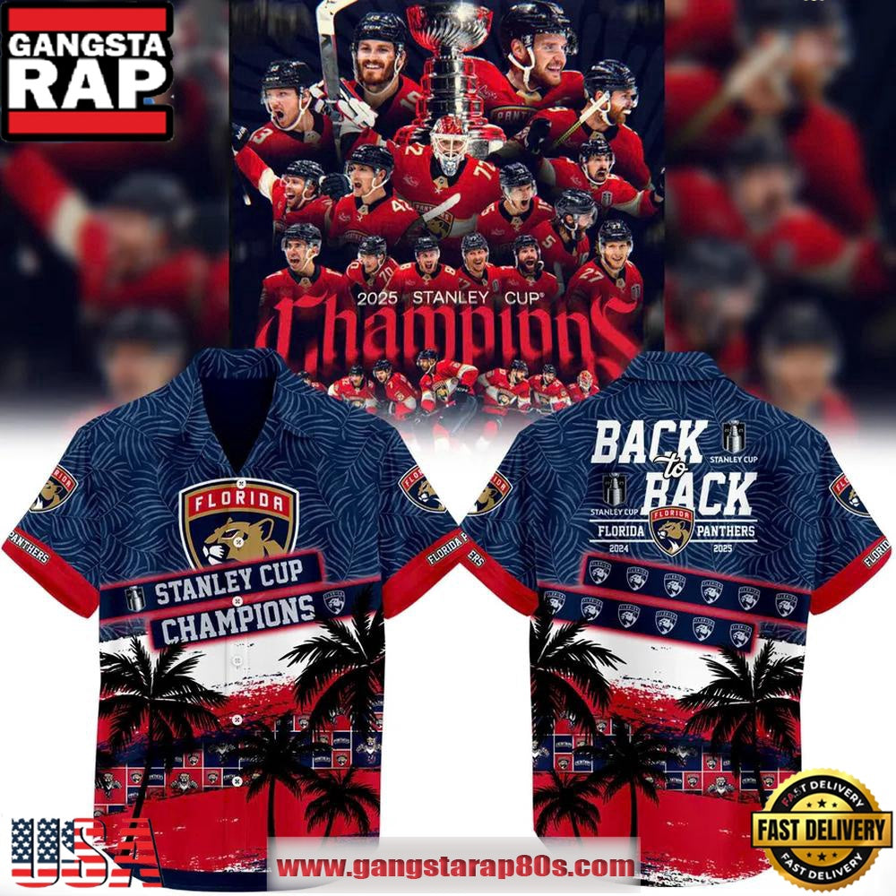 Florida Panthers Stanley Cup Back To Back Hot Summer Hawaiian Shirt