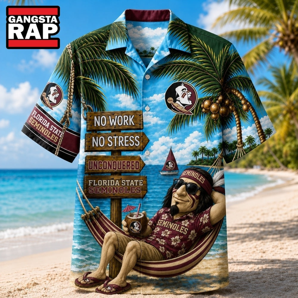 Florida State Seminoles NCAA No Work No Stress Hawaiian Shirt