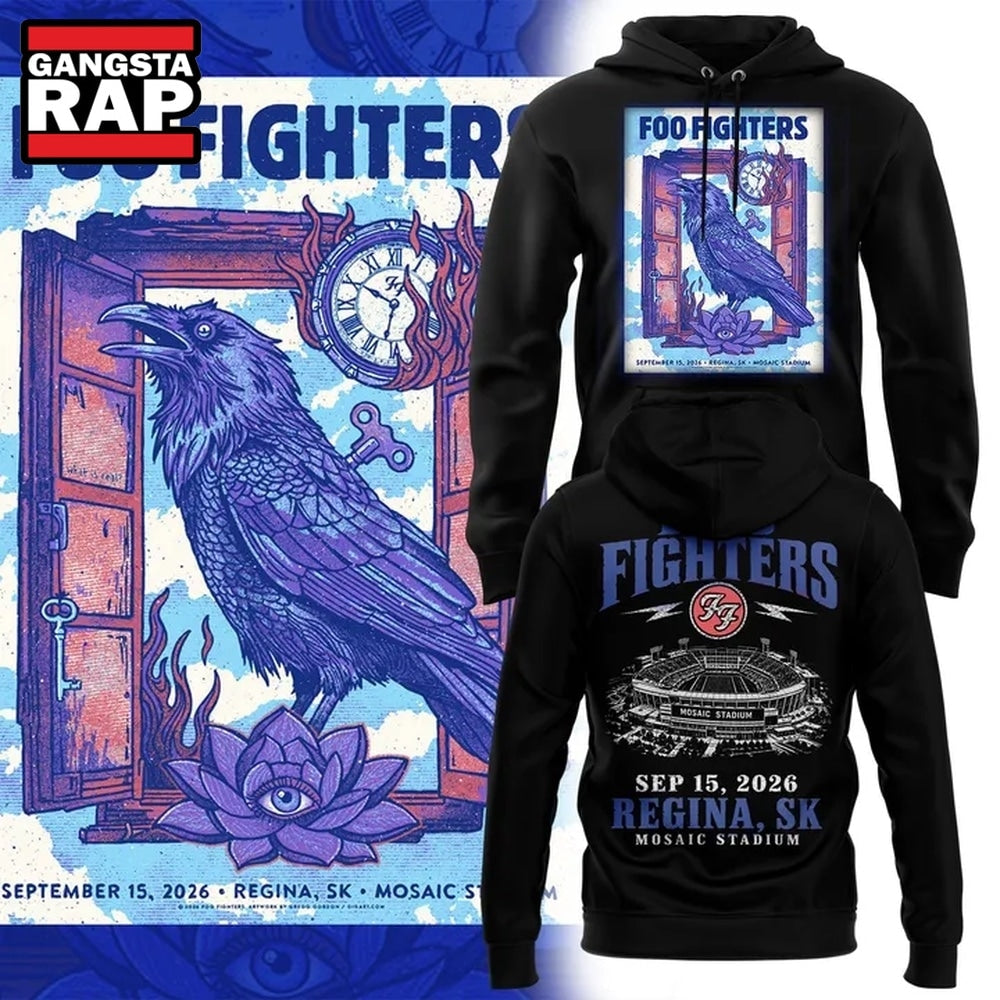 Foo Fighters Mosaic Stadium Regina 2026 Tour Hoodie T-Shirt
