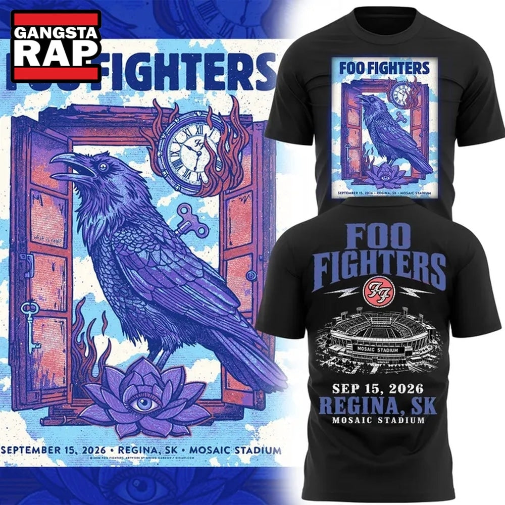 Foo Fighters Mosaic Stadium Regina 2026 Tour Hoodie T-Shirt