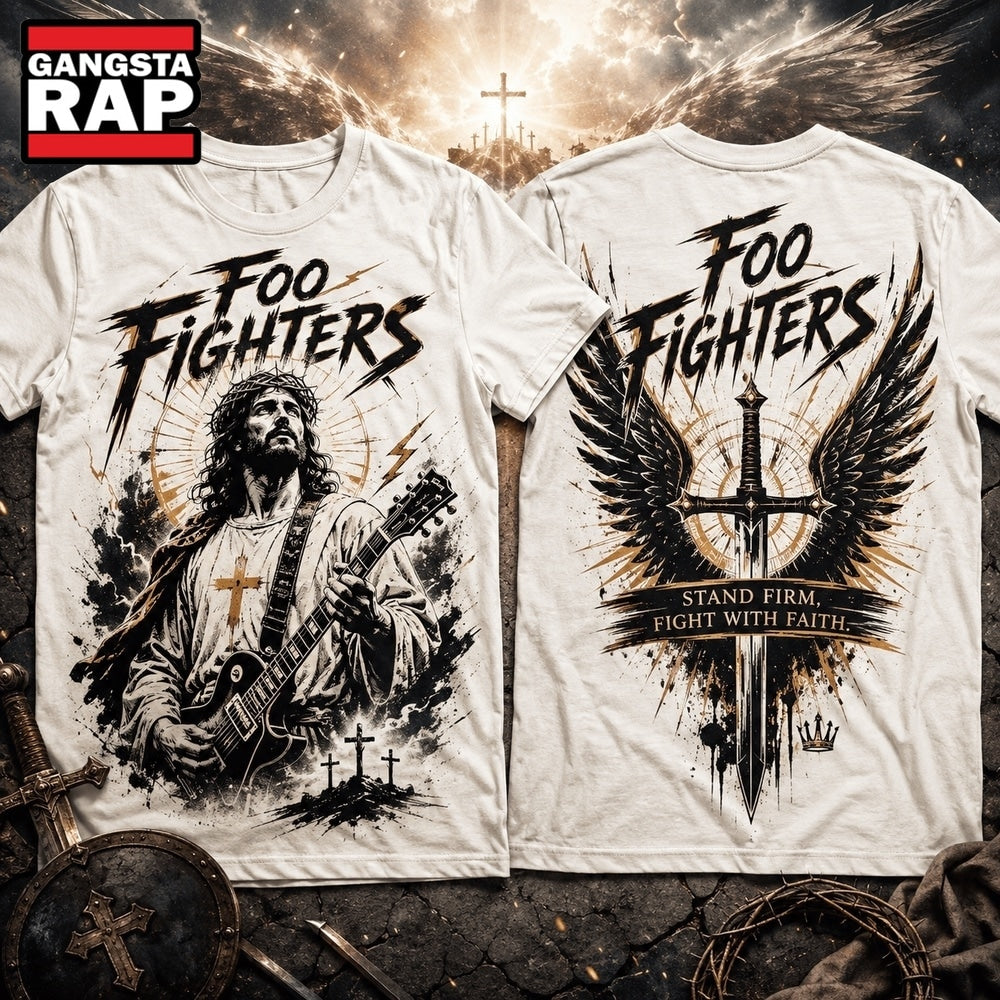 Foo Fighters Stand Firm Fight With Faith Jesus 3D Shirt Hoodie T-Shirt