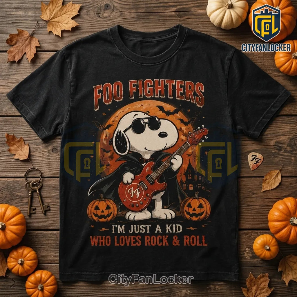 Foo Fighters x Snoopy Halloween Black T-Shirt