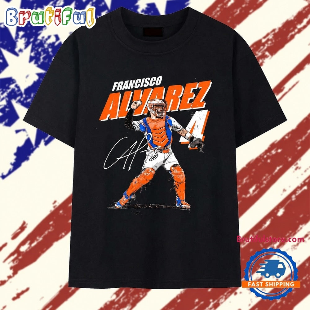 Francisco Alvarez New York Mets number 4 Signature T Shirt