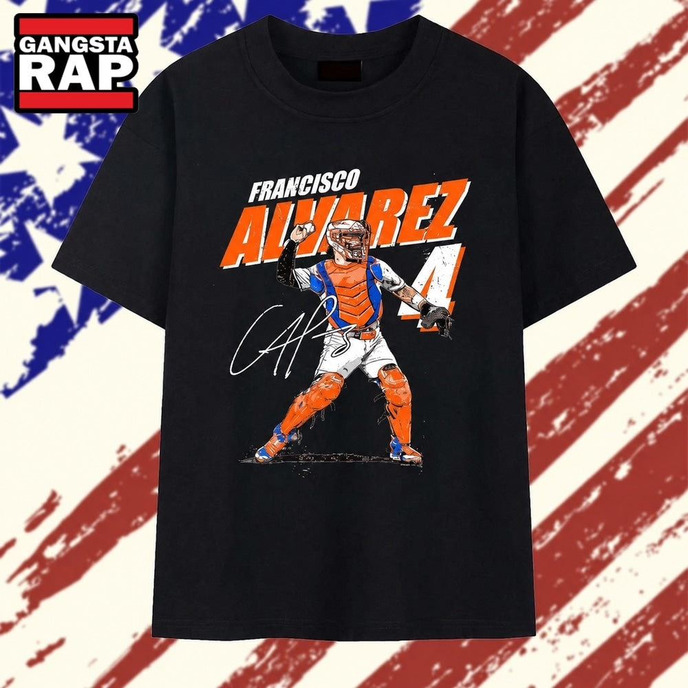 Francisco Alvarez New York Mets number 4 Signature T Shirt