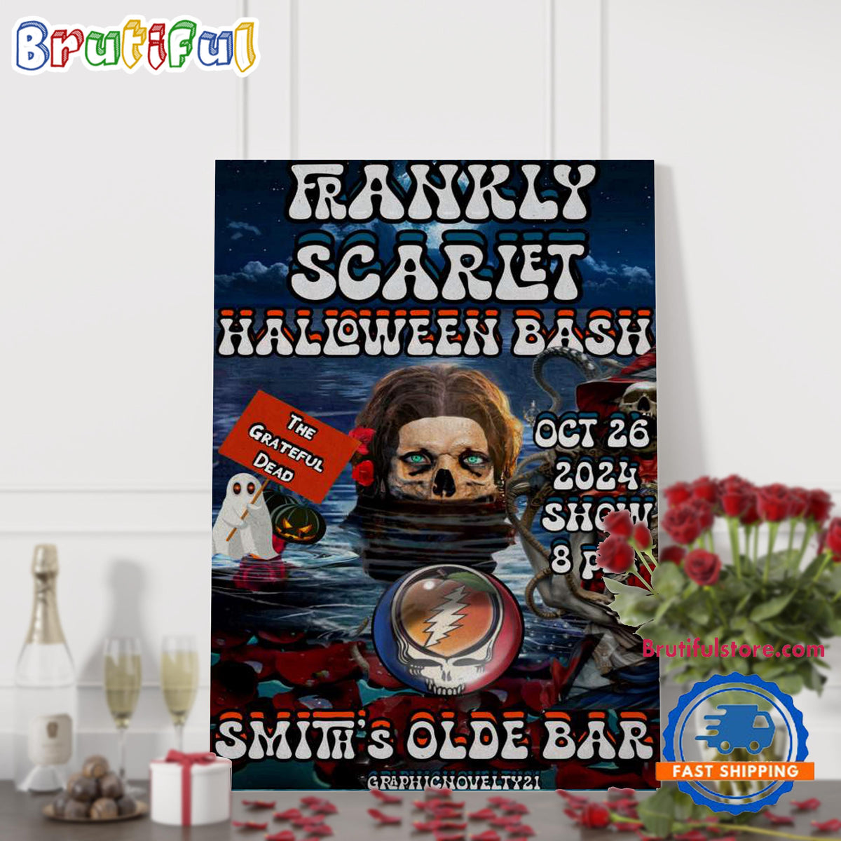 Frankly Scarlet Halloween Bash Smiths Olde Bar Atlanta, GA Oct 26 2024 Poster Canvas Art