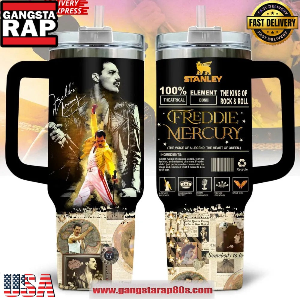 Freddie Mercury King of Rock & Roll Stanley Tumbler 40oz