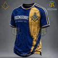 Freemasonry Blue and Gold Square and Compasses Shirt
