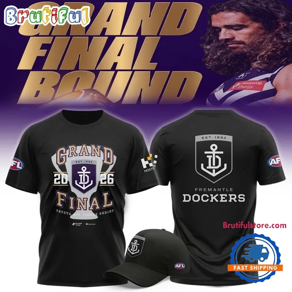Fremantle Football Club Grand Final 2026 Black T Shirt