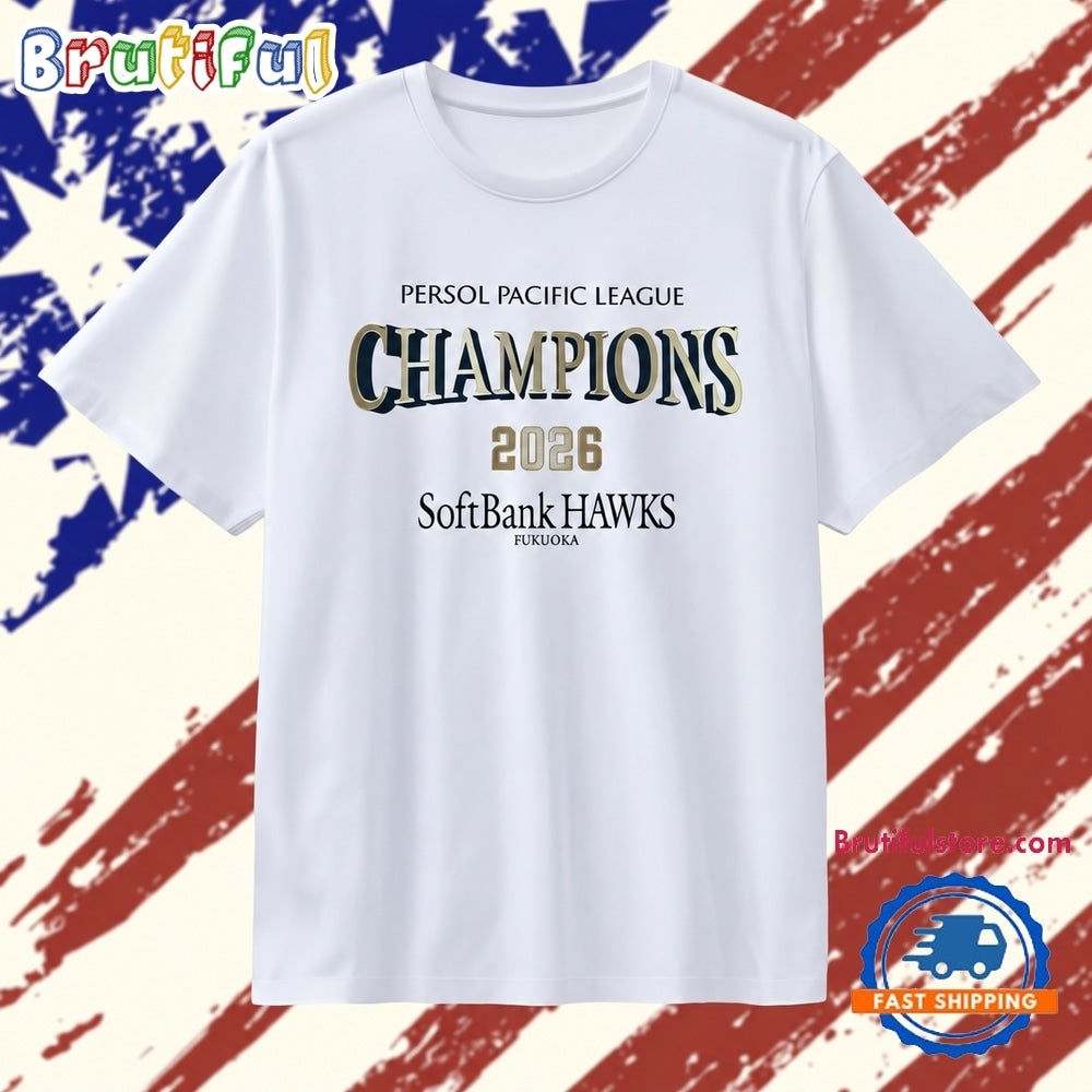 Fukuoka SoftBank Hawks 2026 Persol Pacific League Champions T Shirt