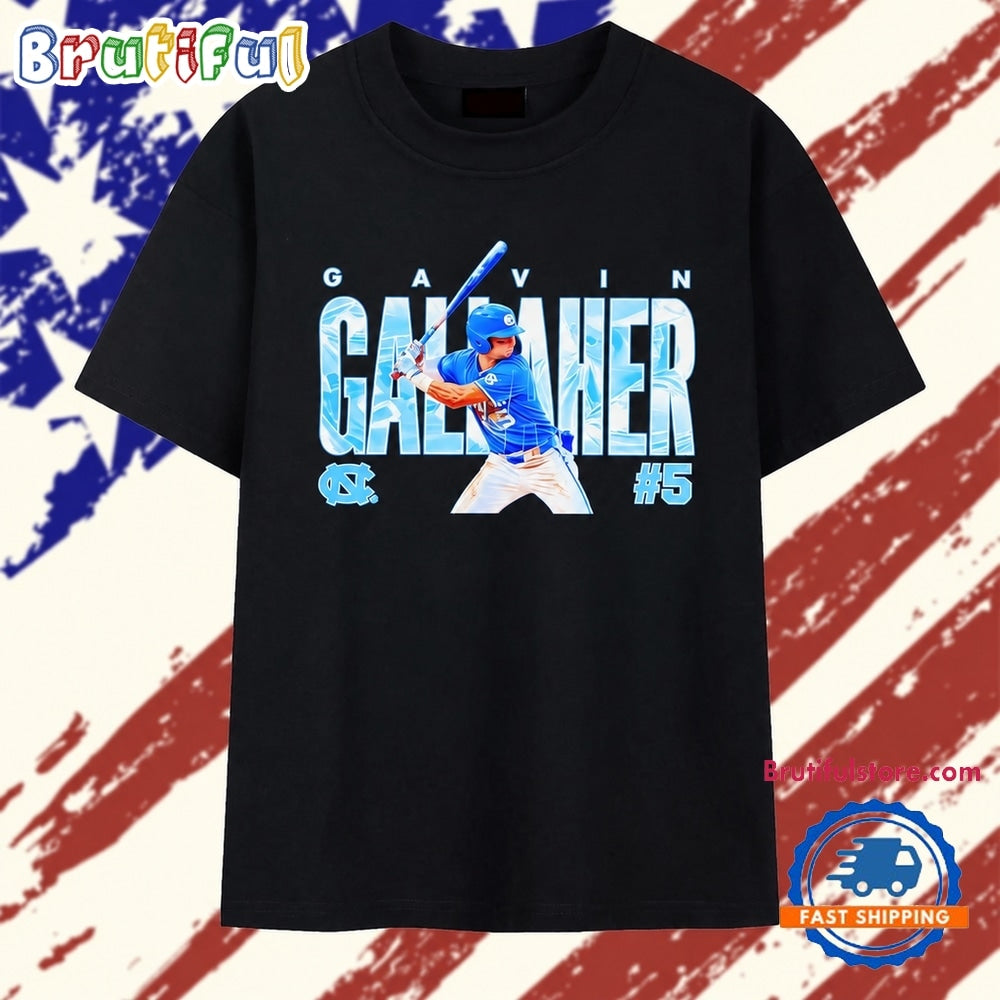 Gavin Gallaher #5 University Of North Carolina Tar Heels NCAA College Baseball Player T Shirt