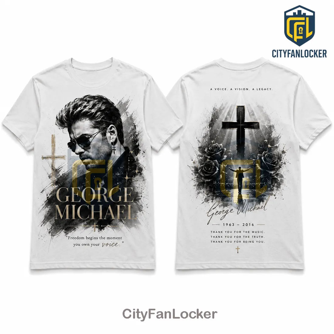 George Michael Tribute 2026 Portrait T-Shirt