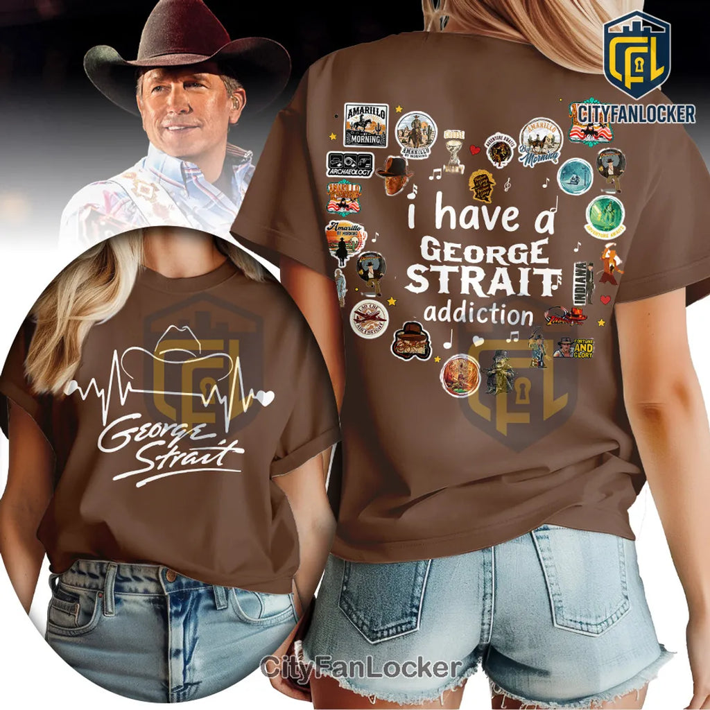 George Strait x Indiana Jones Mashup White Graphic T-Shirt