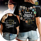George Strait x Indiana Jones Mashup White Graphic T-Shirt