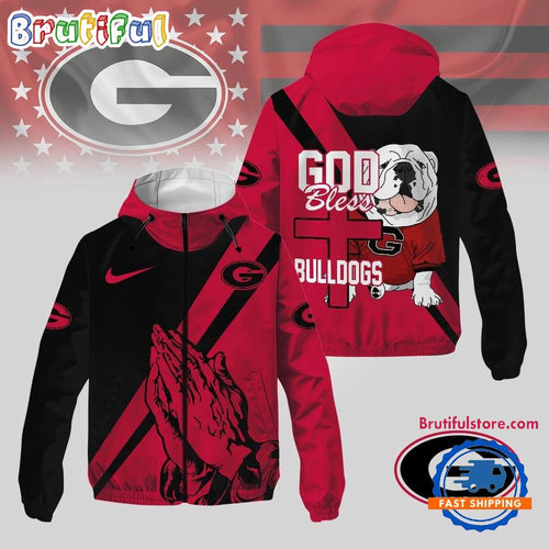 Georgia Bulldogs 2025 NCAA God Bless My Team Windbreaker Jacket