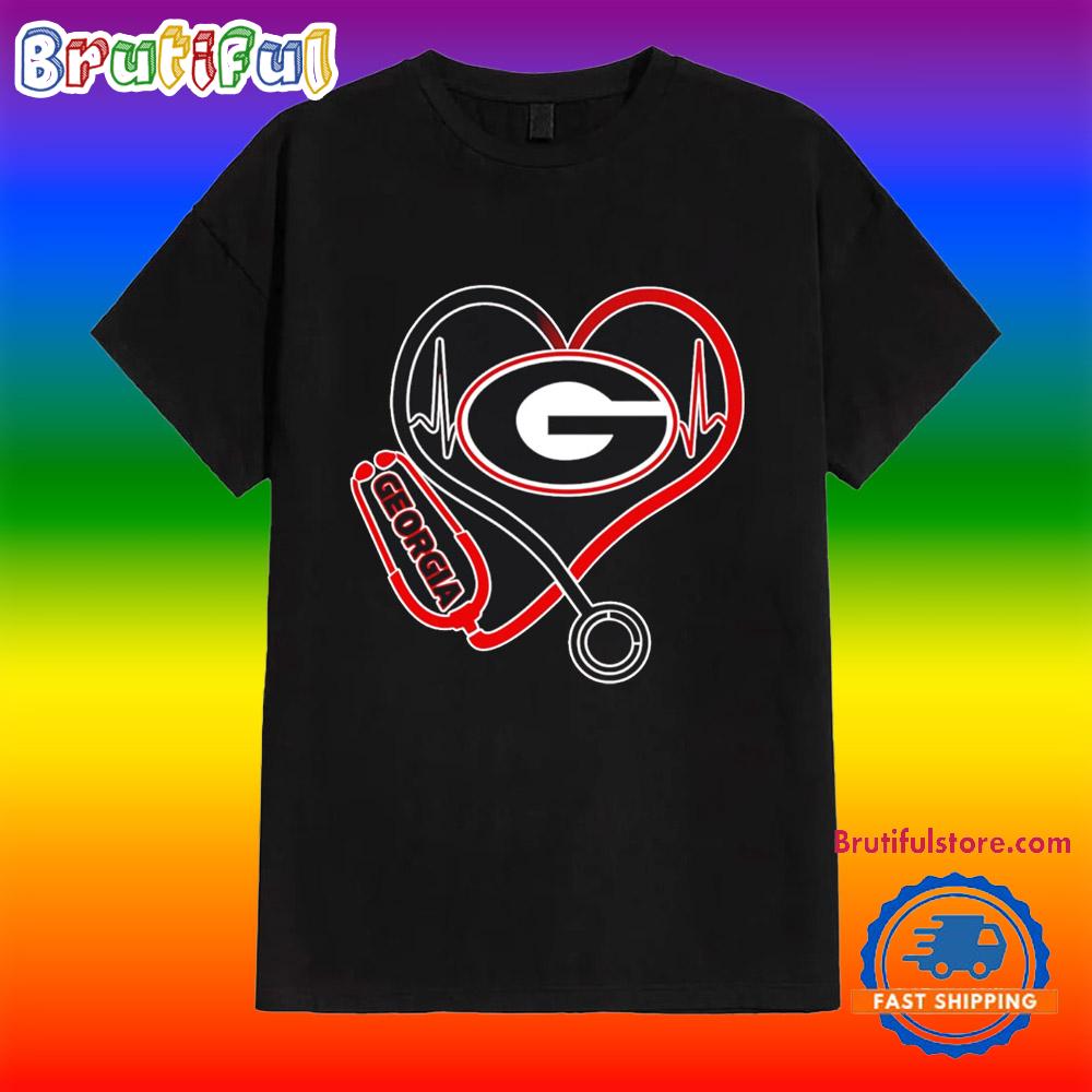 Georgia Bulldogs Heartbeat Nurses Day Shirt