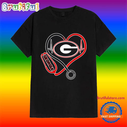 Georgia Bulldogs Heartbeat Nurses Day Shirt