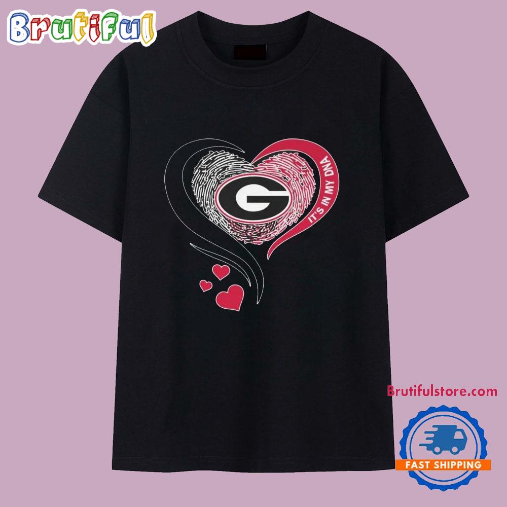 Georgia Bulldogs It’s In My DNA Heart Logo 2025 T Shirt