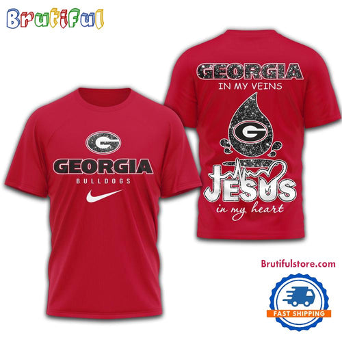 Georgia Bulldogs Jesus In My Heart All Over Print Shirt
