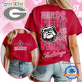 Georgia Bulldogs NCAA Her Fight Is Our Fight Breast Cancer Unisex 3D Shirt