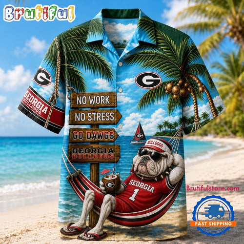 Georgia Bulldogs NCAA No Work No Stress Hawaiian Shirt