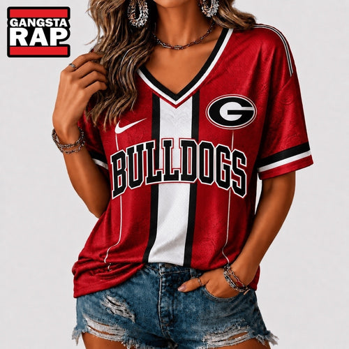 Georgia Bulldogs NCAA Rivalry Game Spirit V neck T Shirt