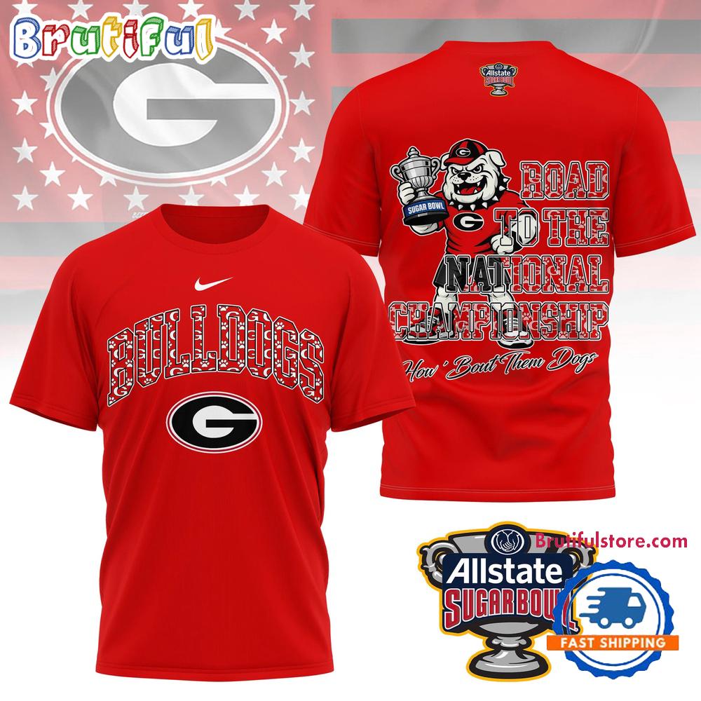 Georgia Bulldogs NCAA Sugar Bowl Game Champions Limited 3D Shirt