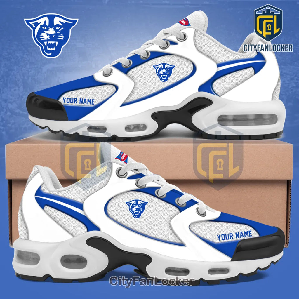 Georgia State Panthers Personalized White Blue Running Sneakers