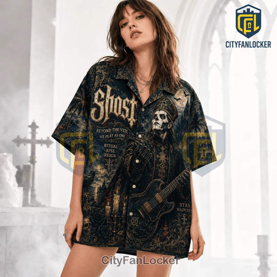 Ghost Band Black Gothic Hawaiian Shirt