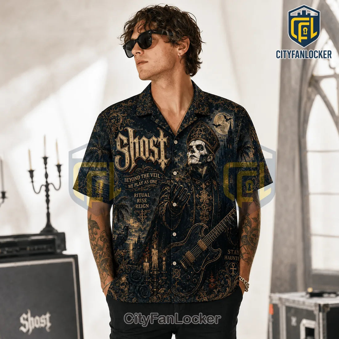 Ghost Band Black Gothic Hawaiian Shirt