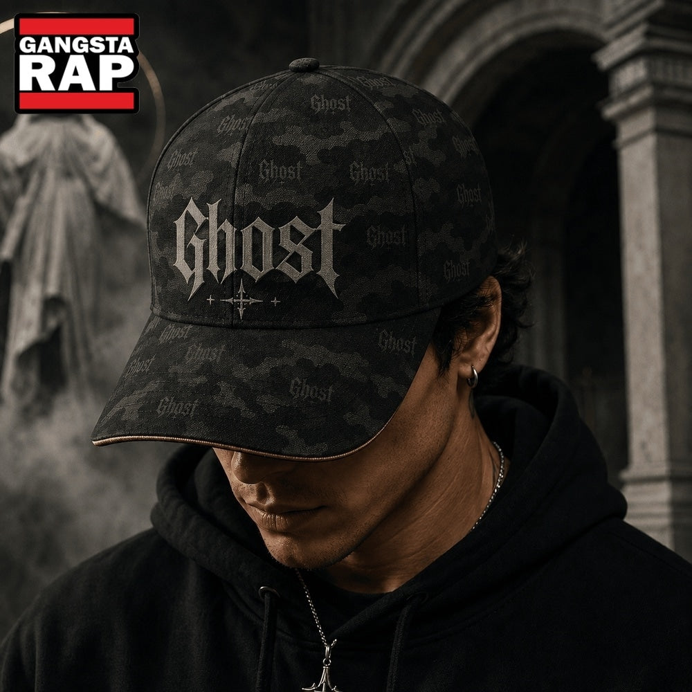 Ghost Gothic Ritual Camo Classic Cap, Trendy Music Baseball Cap