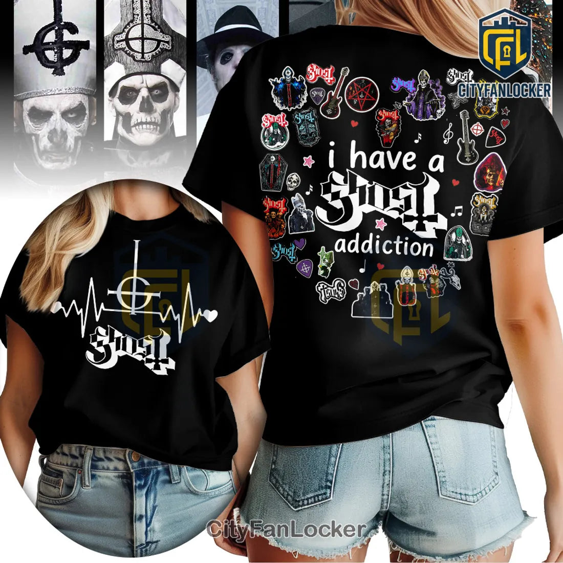 Ghost Swedish Band I Have A Ghost Addiction Collectible Graphic T-Shirt