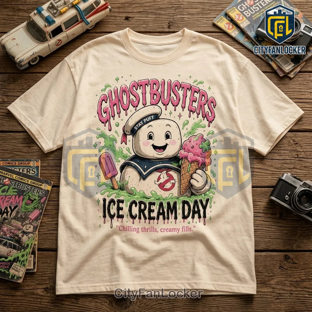 Ghostbusters Stay Puft Ice Cream Day Vintage T-Shirt