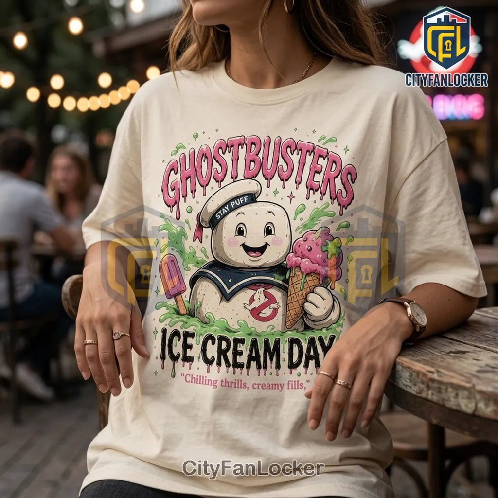 Ghostbusters Stay Puft Ice Cream Day Vintage T-Shirt