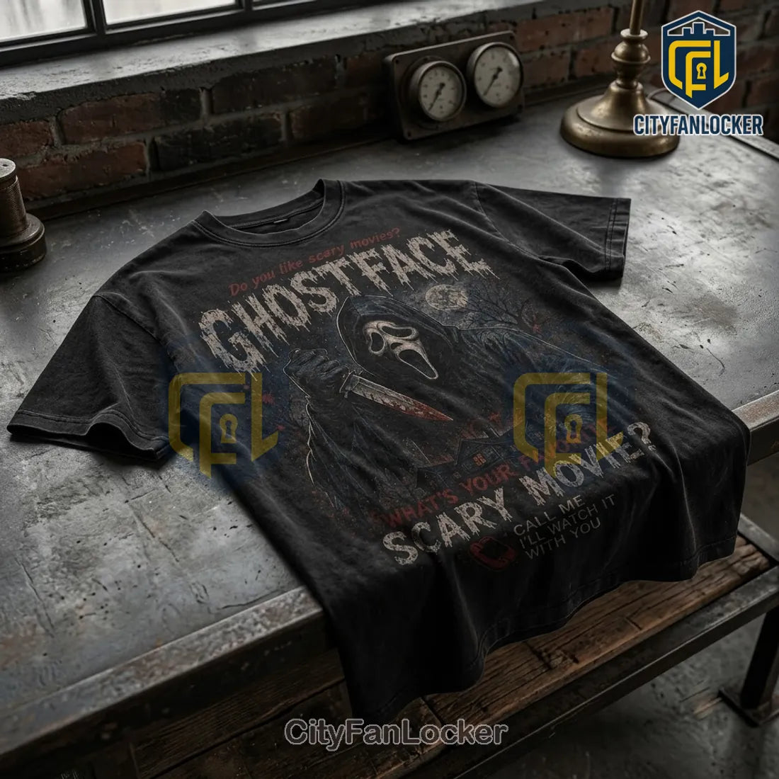 Ghostface Horror Movie Black T-Shirt 2026