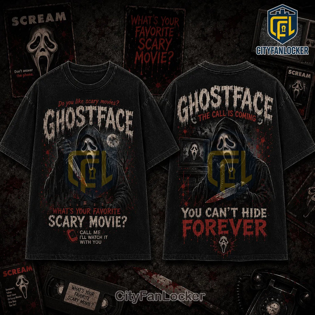 Ghostface Horror Movie Black T-Shirt 2026