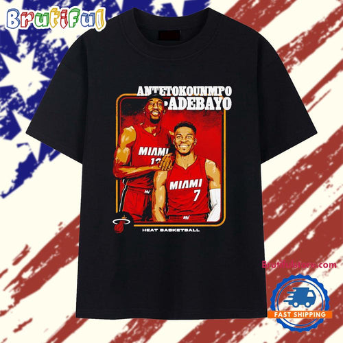 Giannis Antetokounmpo and Bam Adebayo Miami Heat Step Brothers T Shirt